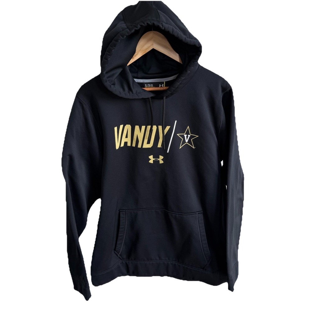 Under Armour Vanderbilt Commodores Black ColdGear Hoodie Men's XL Loose Fit